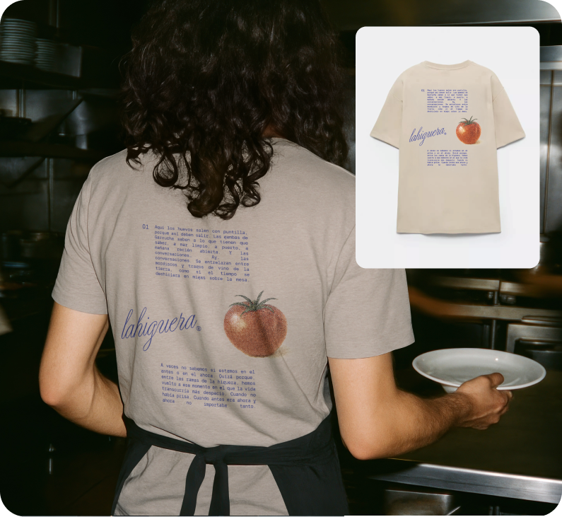 Ropa personalizada para hostelería Uniforme personalizado para hostelería con estampado profesional DTF WowPrinted